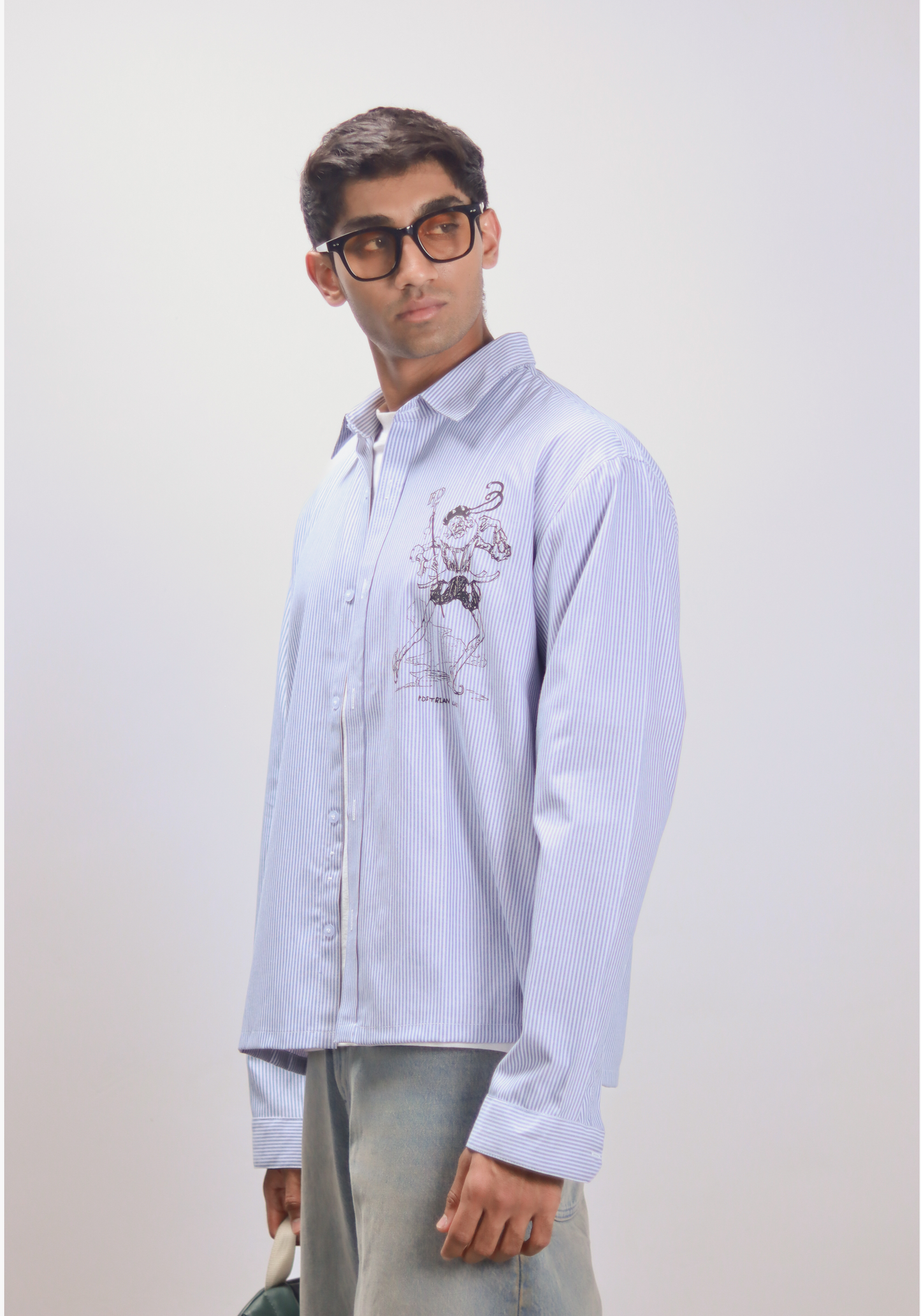 Jester Shirt in Striped Blue