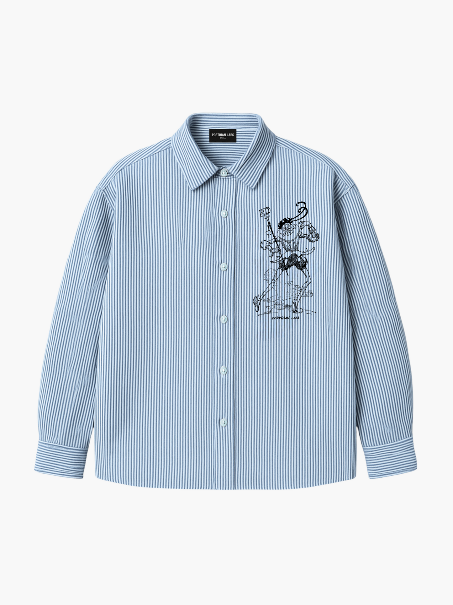 Jester Shirt in Striped Blue