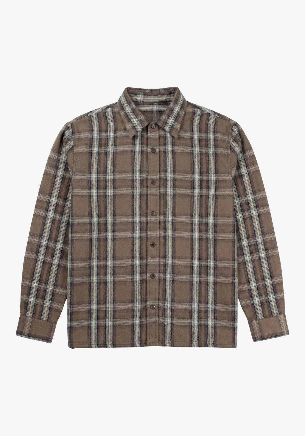 Brown Checkered Flannel Shirt