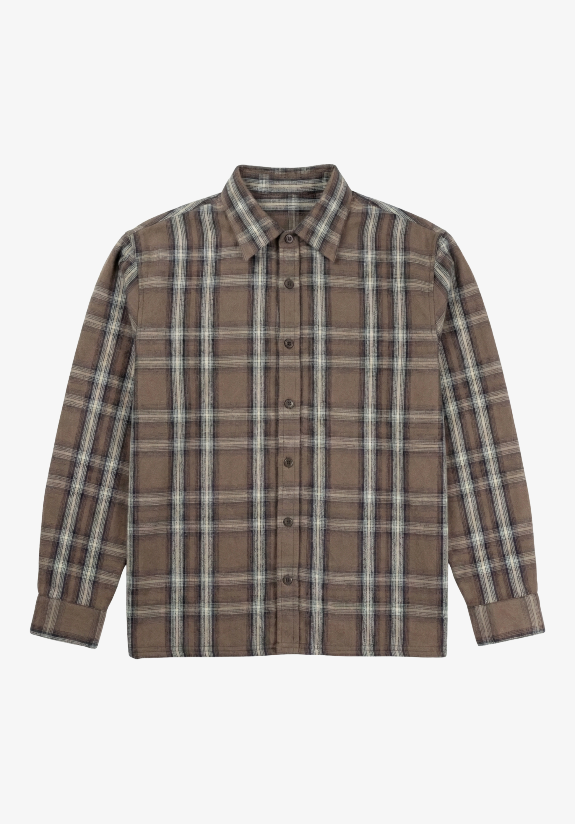 Brown Checkered Flannel Shirt