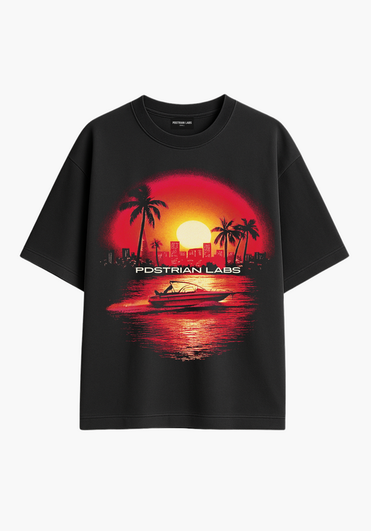 Sunset Drive Tshirt in Black