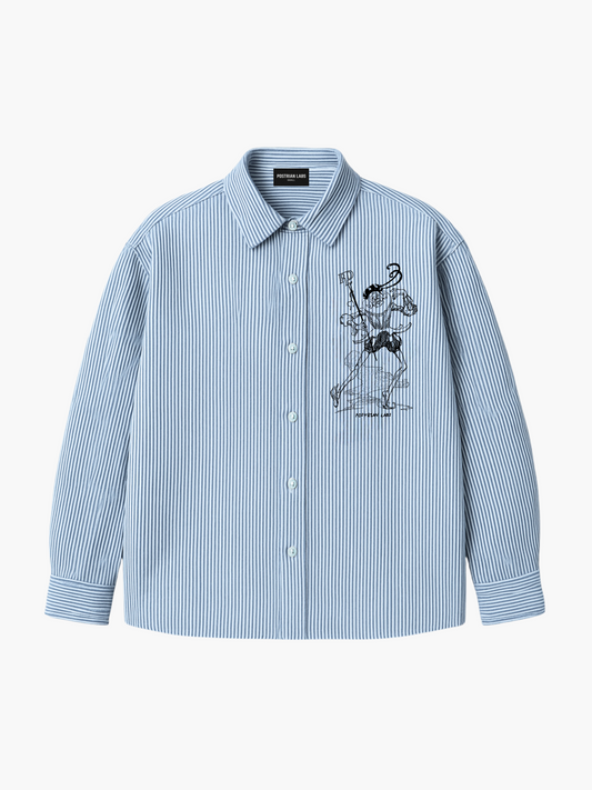 Jester Shirt in Striped Blue